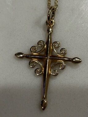 RETIRED & RARE James Avery GOLD Espada Cross 14K with Chain